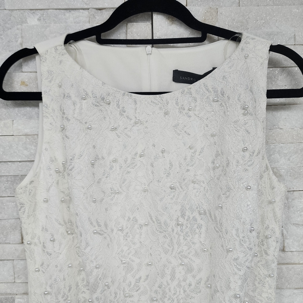 White Dress with Beads Sandro Ferrone - Perfect for Special Occasions - Picture 7 of 13